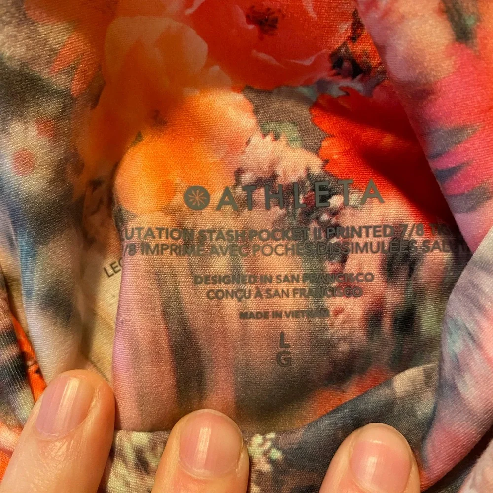 Athleta Elation orange floral legging - Picture 5 of 6